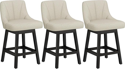 YaFiti Swivel Bar Stools Set of 3, 26 Inch Counter Height Bar Stools by YaFiti