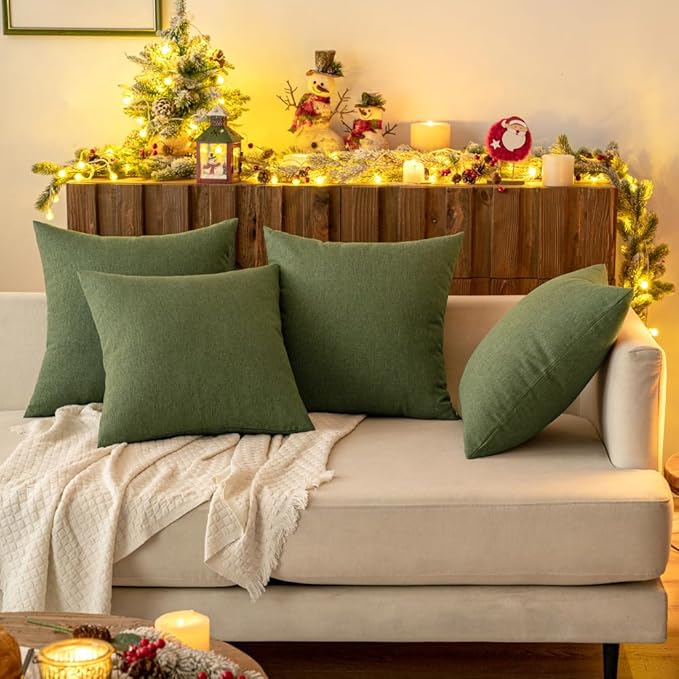 MIULEE Pack of 2 Decorative Outdoor Solid Waterproof Throw Pillow Covers Faux - Image 7