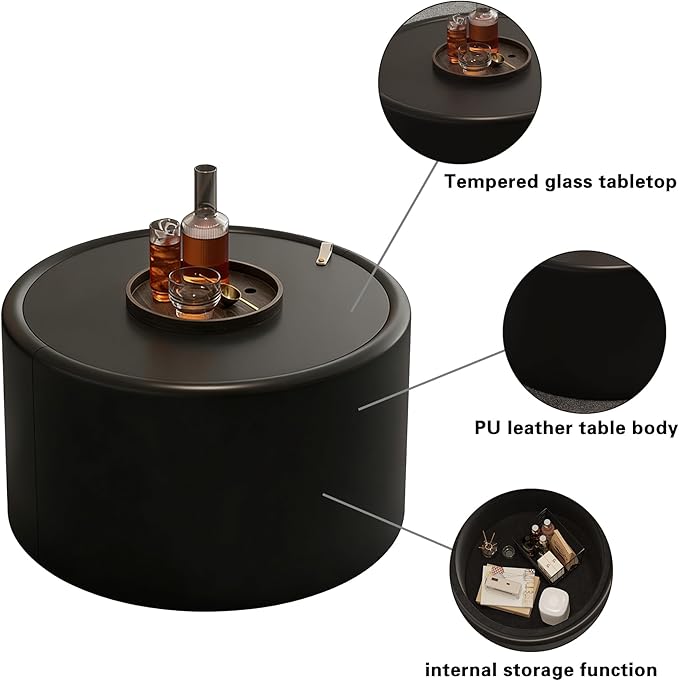 SSLine Set of 2 Black Round Nesting Coffee Tables - Image 7