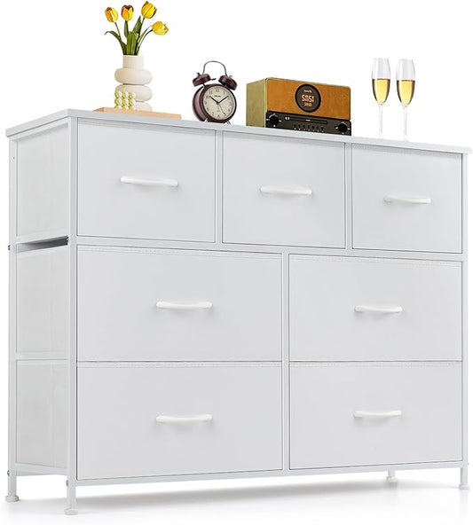 7-Drawer Dresser for Bedroom, Anti-Tip Wide Storage Organizer Fabric Chest of by SageNest