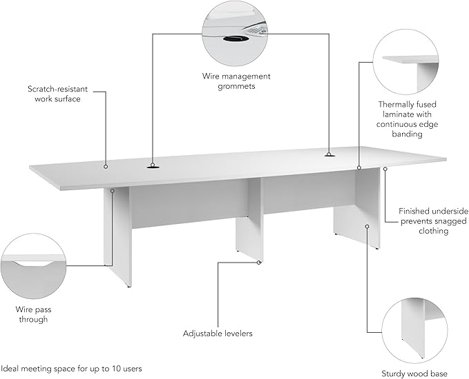 Bush Business Furniture 120-inch Office Conference Table - Image 7