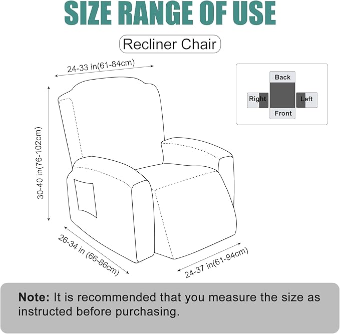 Genina Recliner Chair Cover, Stretch Reclining Chair Covers, Recliner Sofa - Image 5