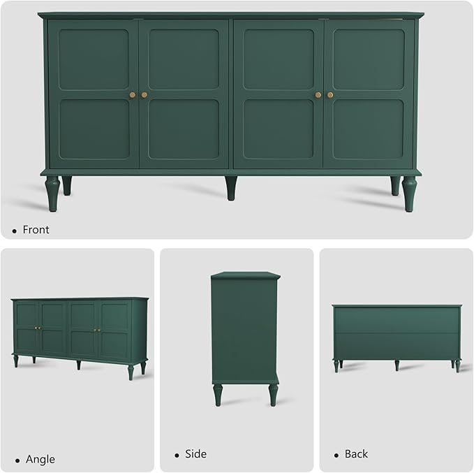 ARTPOWER 58'' Mid-Century Modern Buffet Storage Cabinet - Image 2