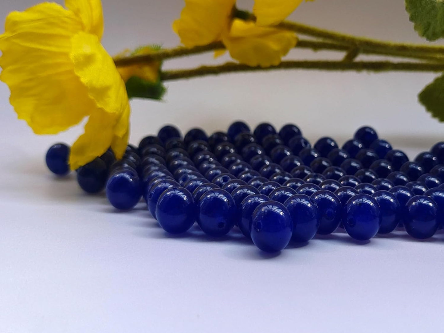 Stone Beads 6mm 140pcs Dark Blue Chalcedony Beads Round Loose Gemstones Beads for Bracelet Necklace Jewelry Making (6mm, 60631 Dark Blue Chalcedony)