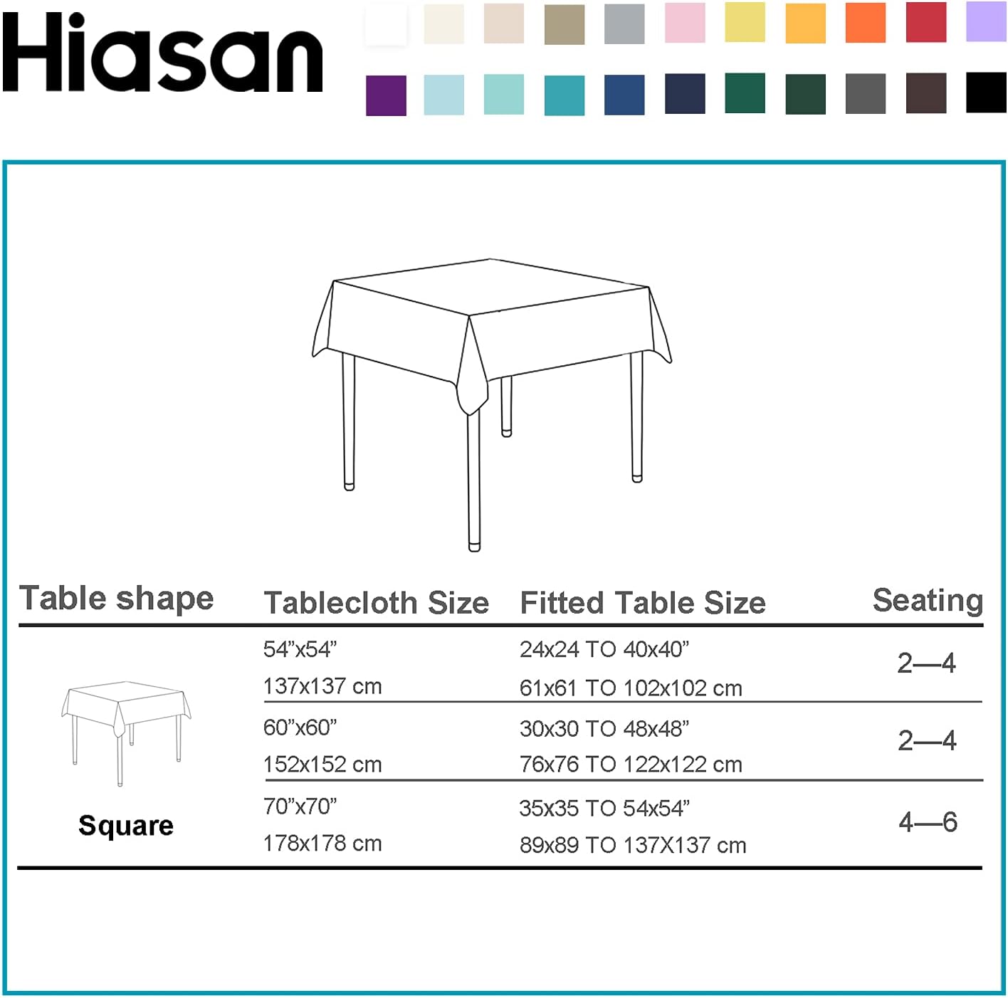 Hiasan Yellow Tablecloth for Square Tables - Waterproof and Spillproof Washable Fabric Table Cloth for Dining Room Kitchen Party, 60 x 60 Inch