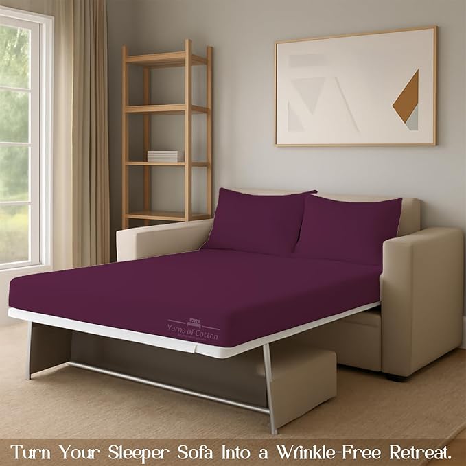Sleeper Sofa Bed Sheet, 100% Cotton 400 Thread Count, 4 Piece Set, Deep Pocket - Image 7