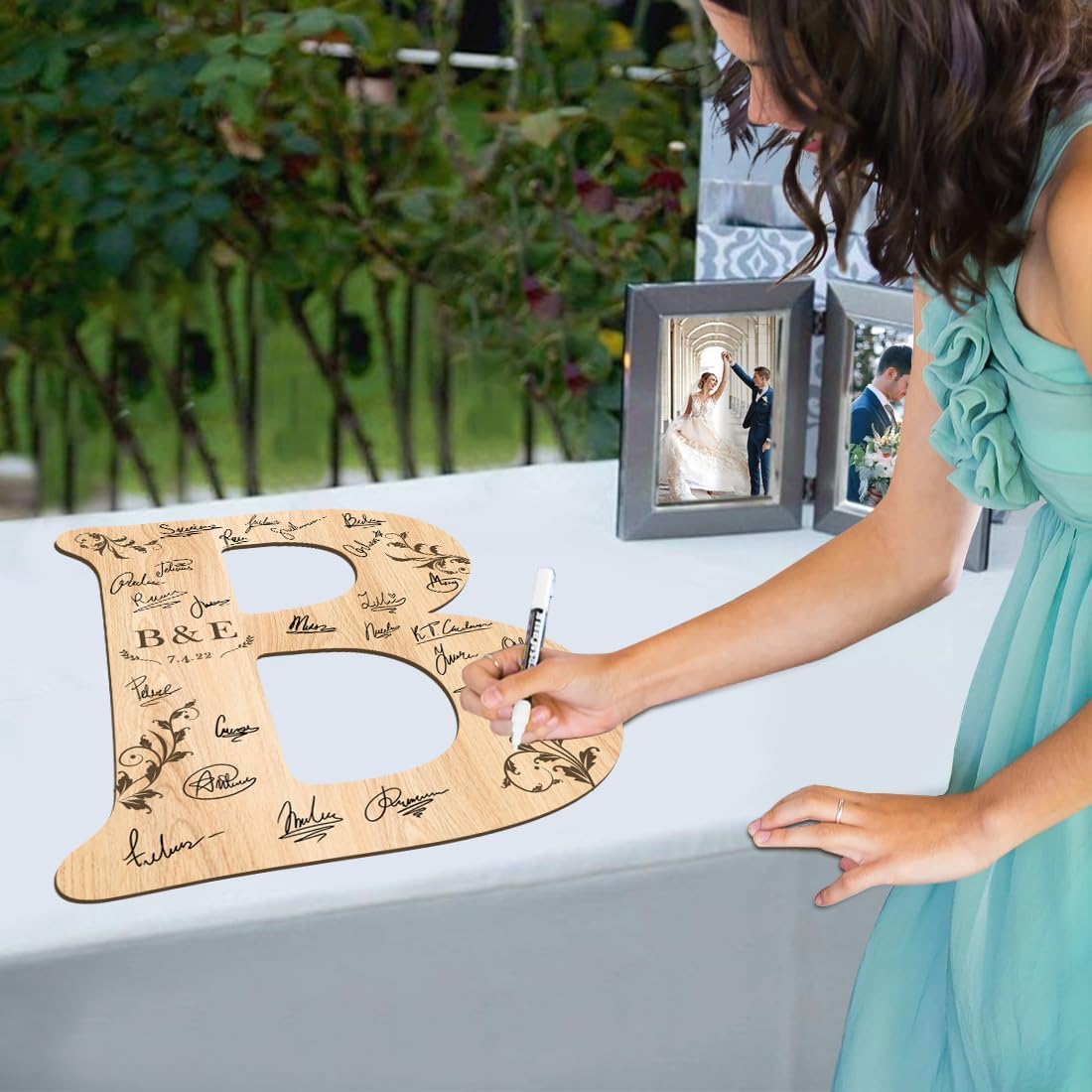 Personalized Wedding Guest Book Sign Custom Letter Name Date Rustic Wedding Guest Book Alternative Unique Guest Book for Wedding Anniversary Decor (Style 3)