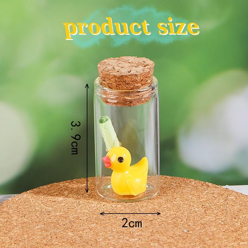 Tiny Duck Message in a Bottle with Wishing Paper – Romantic Gift for Husband, Wife, Boyfriend, Girlfriend – Perfect for Anniversary, Valentine, or Just Because