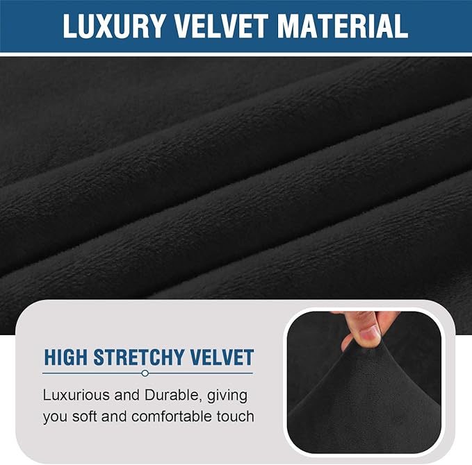 H.VERSAILTEX Armless Accent Chair Covers Thick Velvet Armless Chair Slipcovers - Image 5