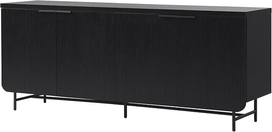 Walker Edison Reema Fluted 4-Door Kitchen Sideboard Buffet Console, 69 Inch by WalkerEdison