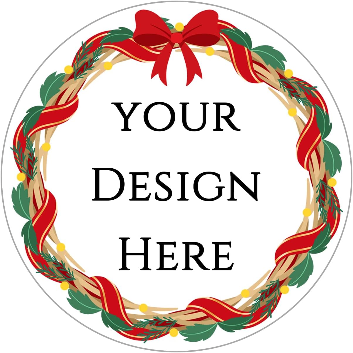 100-1000pcs Custom Stickers Merry Christmas Stickers Personalized Labels Adhesive Xmas Decorative Envelope Seals Stickers for Cards Gift Boxes (Round-2)