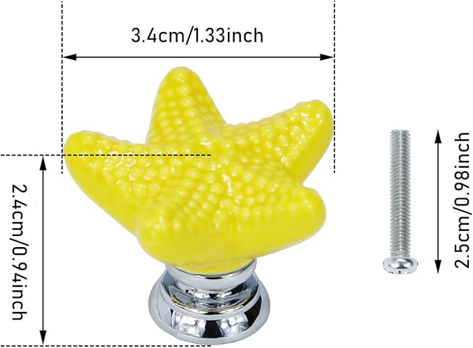 Starfish Drawer Knobs Coastal Kitchen Cabinet Knos Beach Themeb Knob Ceramic - Image 2