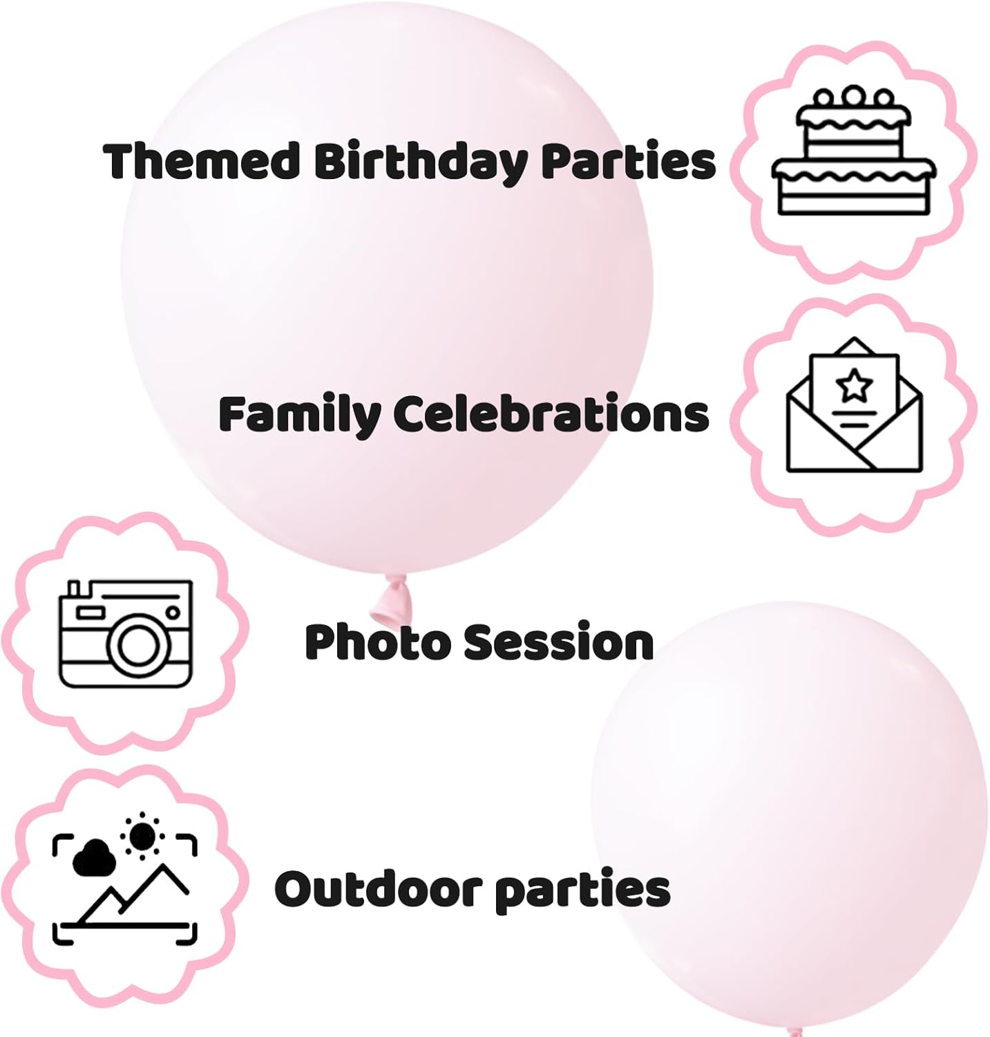 110pcs Light Pink Balloon 12 inch, Light Pink Latex Balloons for Birthday Party Baby Shower Wedding(with 2 Ribbons).