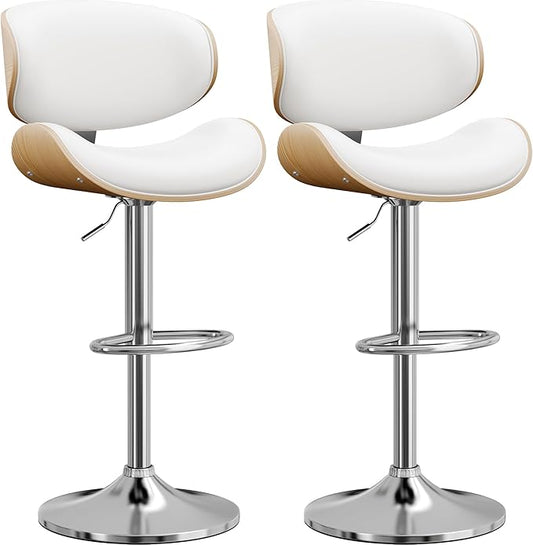 YaFiti Bar Stools Modern PU Leather Adjustable Swivel Barstools, Kitchen by YaFiti