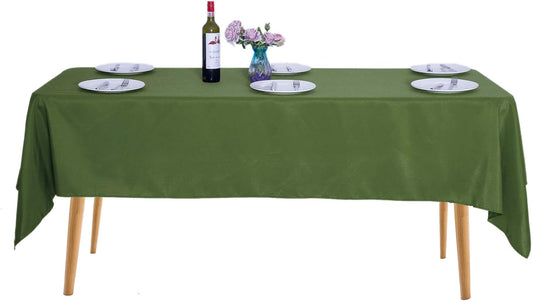 Ascoza 2pack 60x102 Inch Willow Rectangular Tablecloth 6 Feet Table Cloth in Polyester Fabric for Wedding/Banquet/Restaurant/Parties