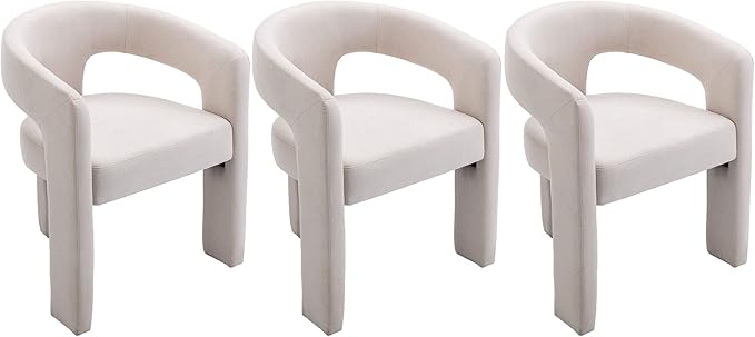 VESCASA Linen Barrel Dining Chair - Image 3