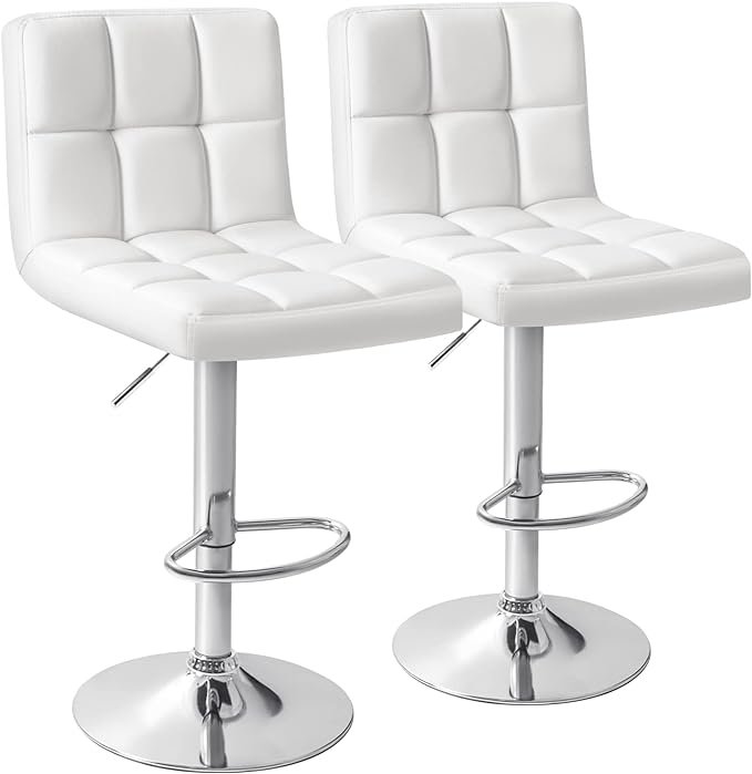 Homall Bar Stools Modern PU Leather Adjustable Swivel Barstools, Armless by Homall