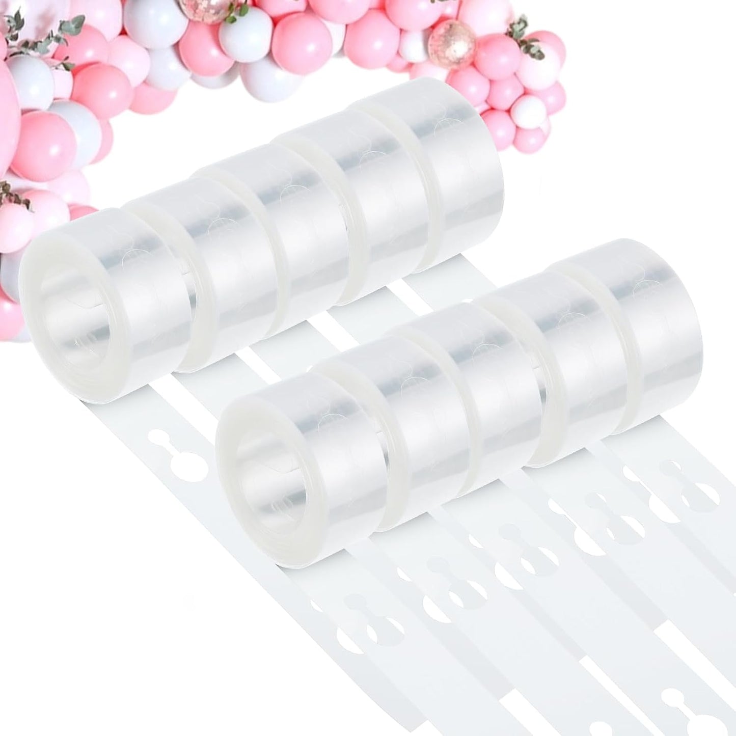 Balloon Arch Strip 10 Rolls 164 Feet Double Hole Tape Strip Balloon Decorating Arch Garland Strips Kit for Wedding Birthday Christmas Valentines Party
