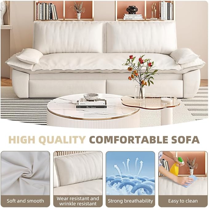 73.2" Sofa Bed Queen, 3-in-1 Pull Out Sofa Bed - Image 4