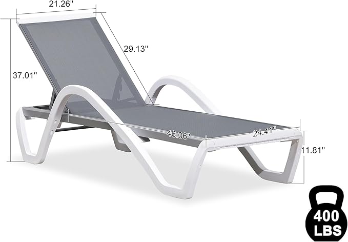 PURPLE LEAF Patio Chaise Lounge Chair - Image 3