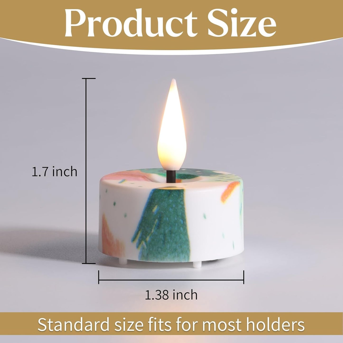 Eywamage Christmas Tree Flameless Tealights with Remote, Flickering Battery Operated LED Tea Votive Candles Set of 12