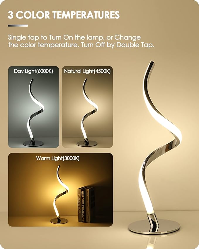 Yarra-Decor Modern Spiral Bedside Lamp - Image 4