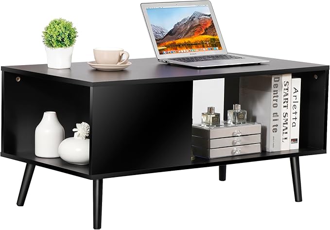 ZenStyle Mid Century Modern Coffee Table, Wooden Retro Coffee Table - Image 8