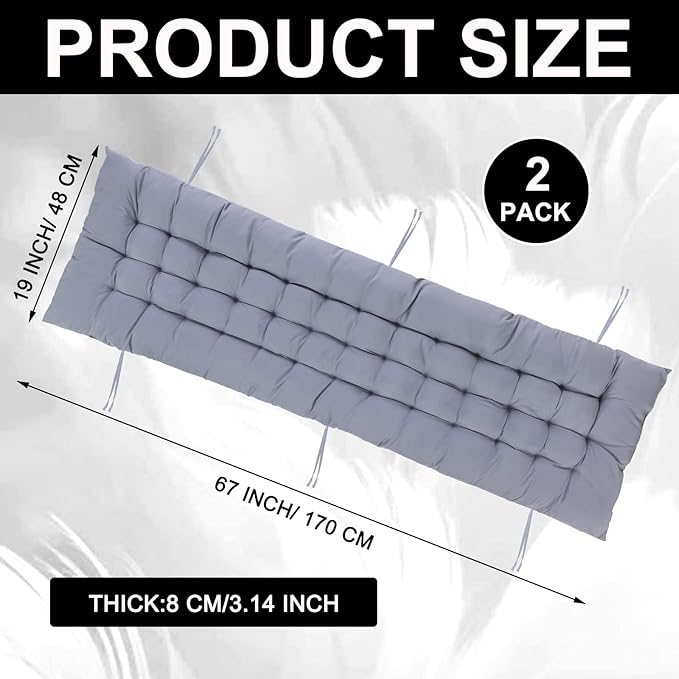 Bucherry 67 x 19 Inch Chaise Lounge Cushions Soft Lounge Chair Cushion Gravity - Image 2