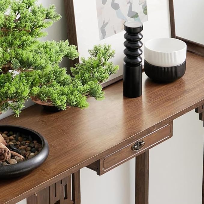 Japanese Style Console Table, Bamboo Accent Table - Image 4