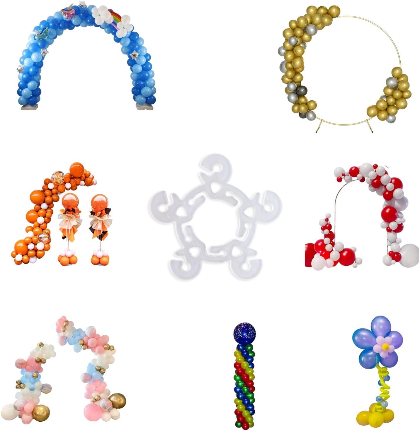 60 PCS Balloon Clips, Balloon Arch Clips, Balloon Connectors Clip Holders for Decor Balloon Arch Column Stand Garland Birthday Wedding Baby Shower Party Decorations