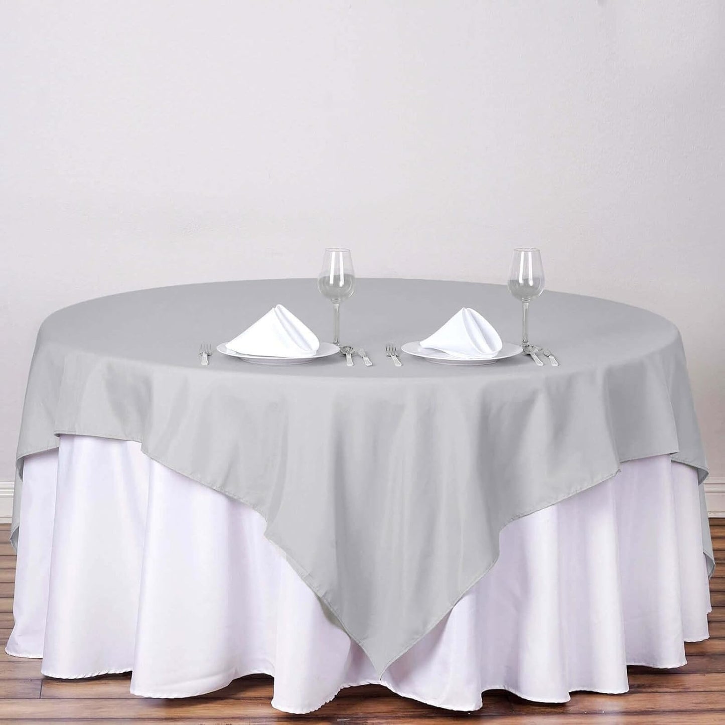 Efavormart 70" Square Linens Silver Wholesale Linens Polyester Square Linen Tablecloth for Wedding Banquet Party Restaurant