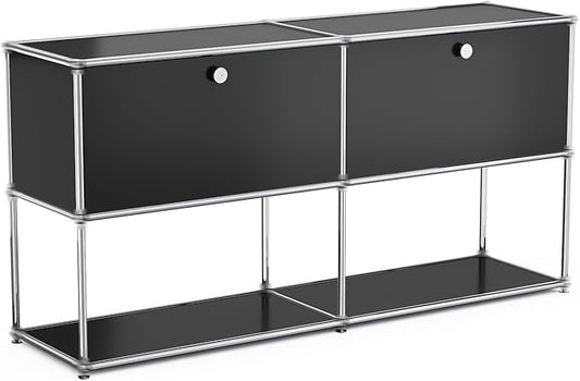 Modern Storage Cabinet Black F Versatile Free-Standing Organizer by ARVORAHome