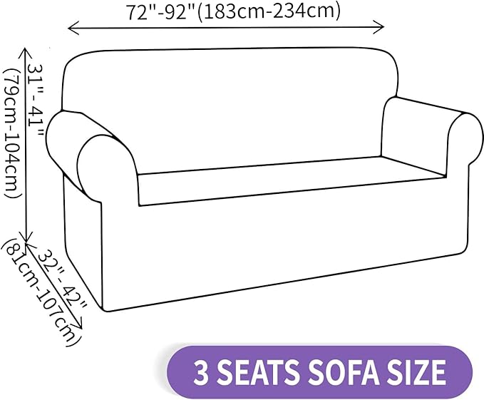 ZNSAYOTX Super Stretch Couch Cover, New Striped Sofa Covers Fitted Slipcovers - Image 6