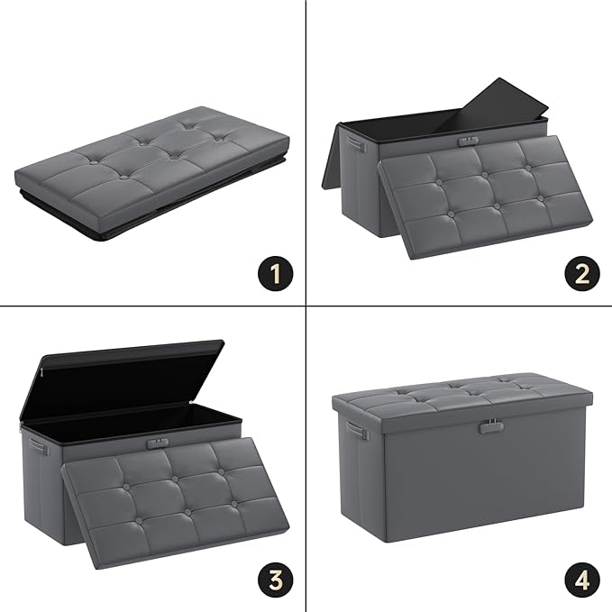 ENGPOW Storage Ottoman Bench, Fireproof Folding Bench - Image 8