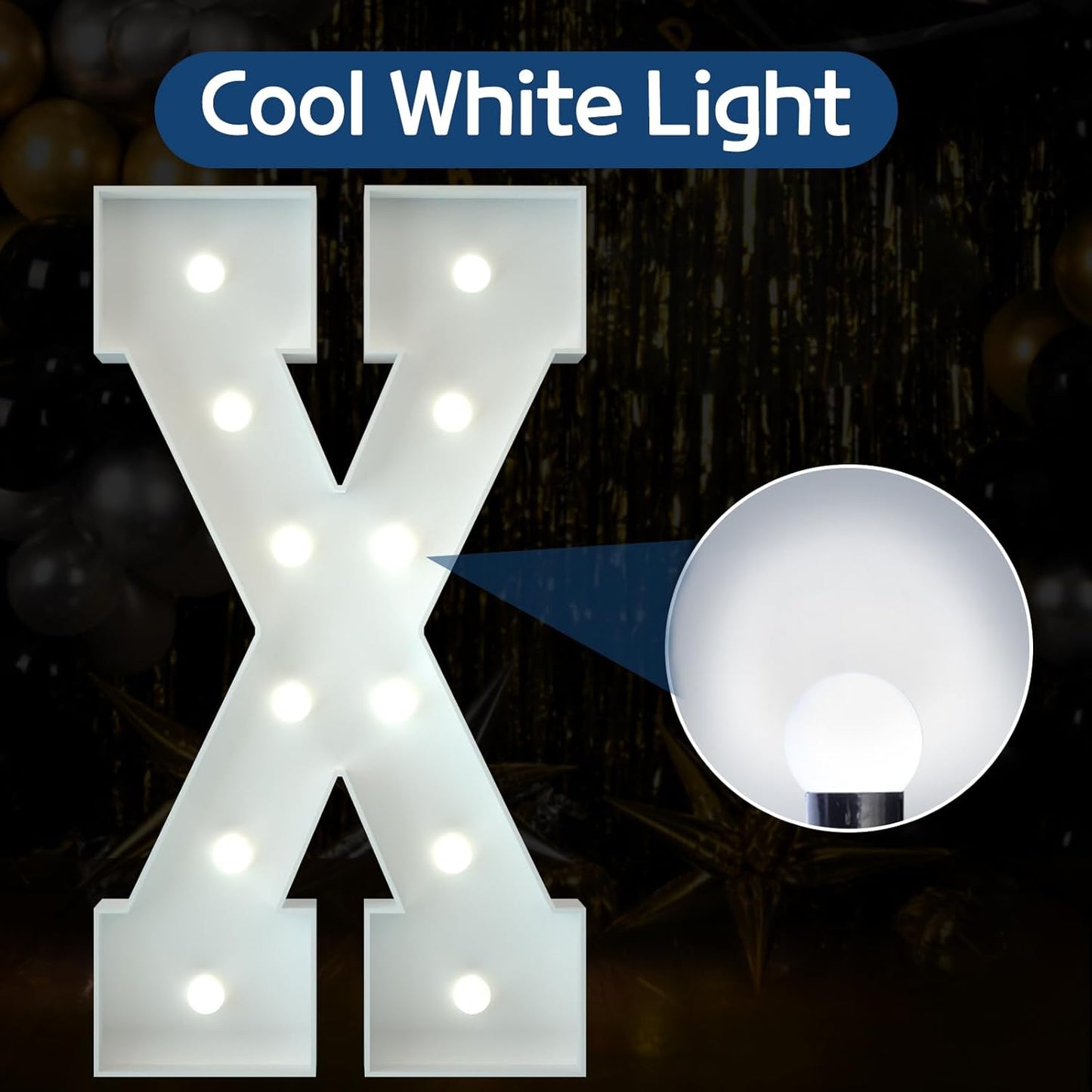 Marquee Letters 4 Feet Tall Large Light Up Letters Baby Shower Decorations Wedding Engagement Proposal White Party Decorations Marry Me Sign XOXO Big Cardboard Backdrop X