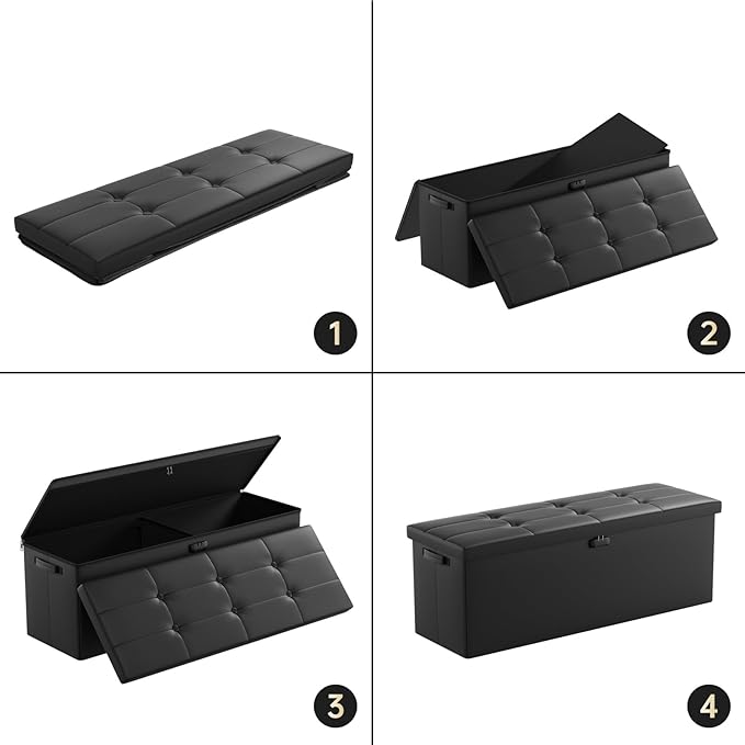 DocSafe Storage Ottoman Bench, Fireproof＆Waterproof Folding Bench - Image 8