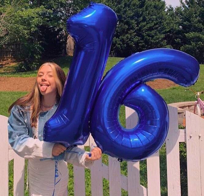 Night Blue 40 Inch Mylar Foil Number 6 Balloon, Birthday Digital Balloons for 6 16 Boy Girl Party Decorations Supplies,Night Blue Big Helium Balloon Numbers for 26 36 46 60 Men Women Anniversary