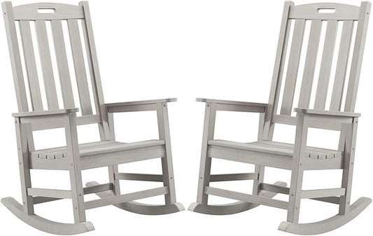Psilvam Oversized Outdoor Rocking Chair Set of 2, Porch Rocker by PsilvamGardenFurniture