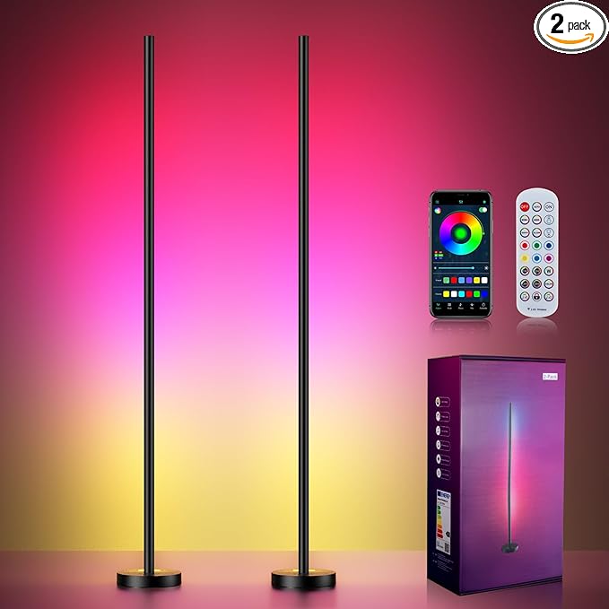 OIYN Smart RGBICW LED Corner Floor Lamp 2 Pack by ShineYourWolrd