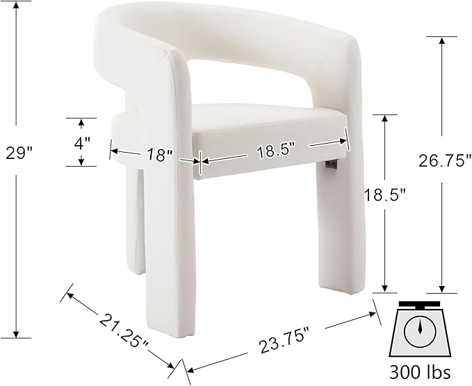 VESCASA Faux Leather Barrel Dining Chair - Image 2