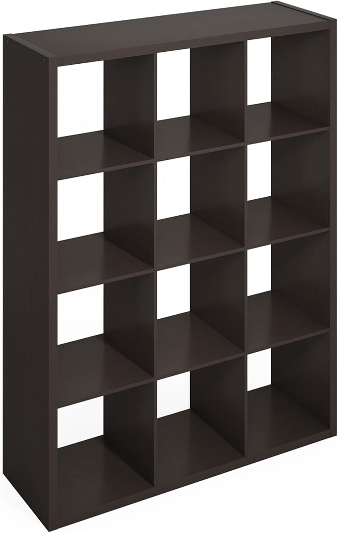 Furinno Simple Cube Storage Organizer, 12-Cube Display Shelf, Open Back - Image 6