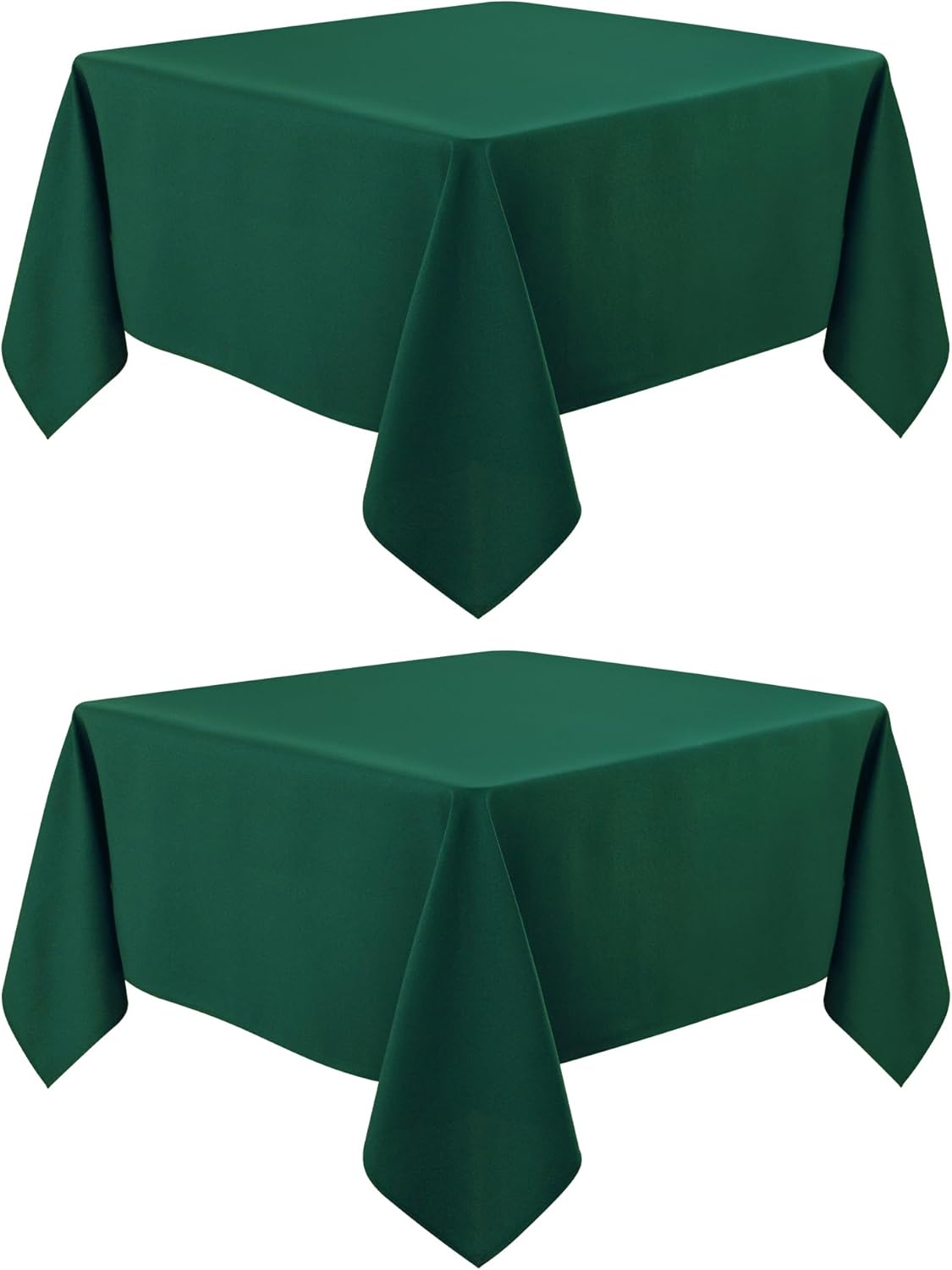 2 Pack Square Table Cloth 52X52 Inch Green Tablecloth Washable Polyester Solid Dining Table Cover for Birthday Party Dinner Holiday Outdoor Indoor