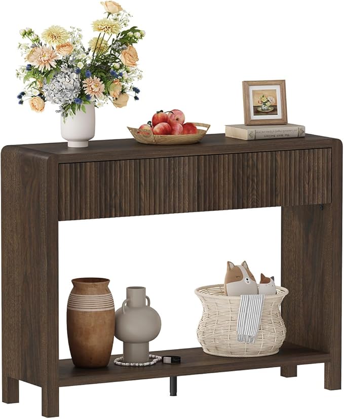 FATORRI Console Entryway Table, Narrow Wooden Sofa Table by FATORRI
