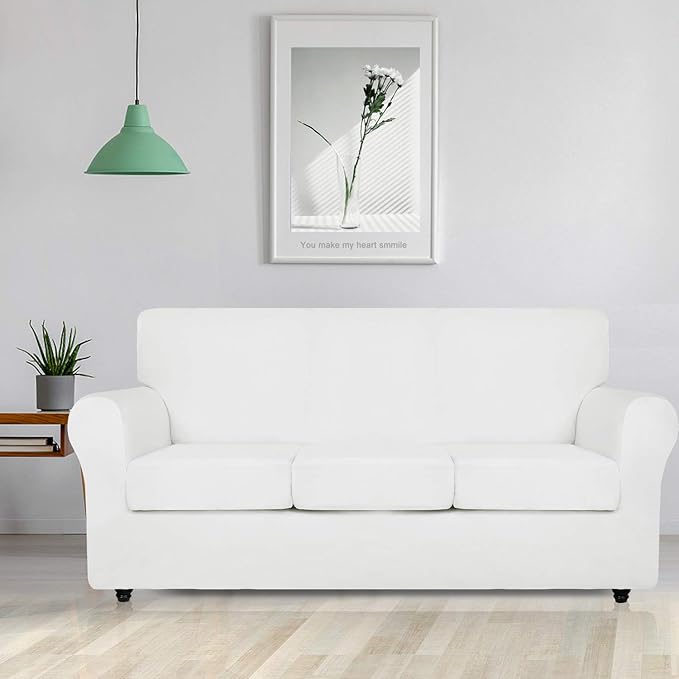 ZNSAYOTX Oversized Velvet Couch Cover 4 Piece Stretch Sofa Covers - Image 2