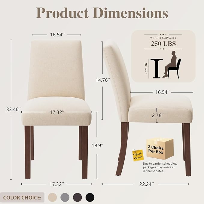 Dining Chairs Set of 4, Modern Dining Room Chairs - Image 2