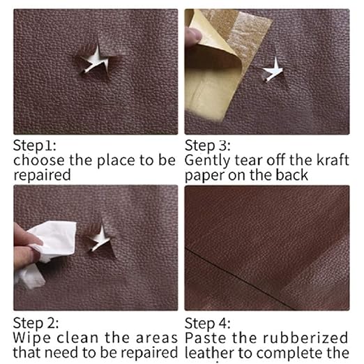 Leather Repair Patch Tape Burgundy Dull-Red 3 x 60 inch Self Adhesive Leather - Image 4