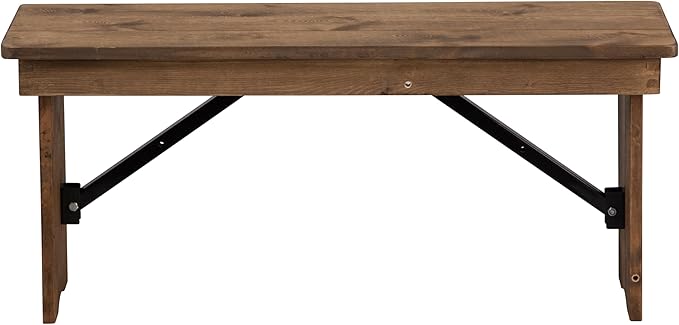 Flash Furniture Hercules Series 40" x 12" Commercial Grade Rustic Solid Pine - Image 8