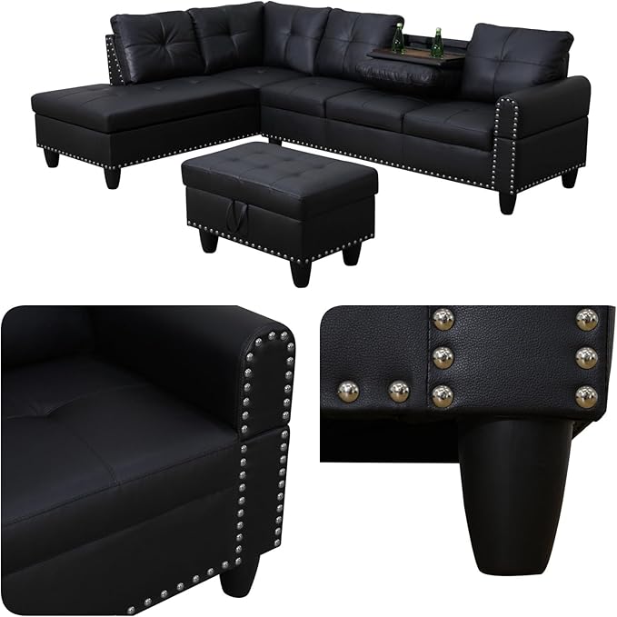 97.5" L Shaped Couch Set, Modular Sectional Couches - Image 4