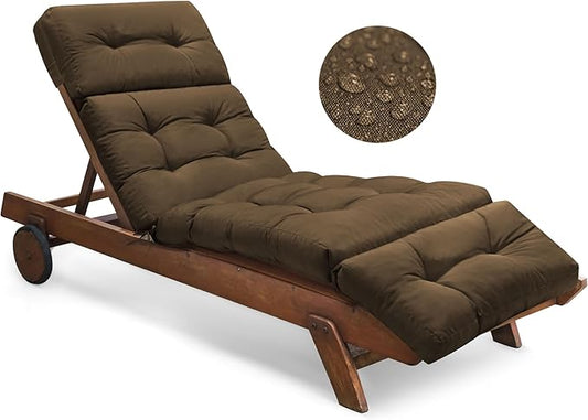 Waterproof Outdoor Chaise Lounge Chair Cushion 74.4 x 22 x 4.7 Inches Memory by Tycdiose