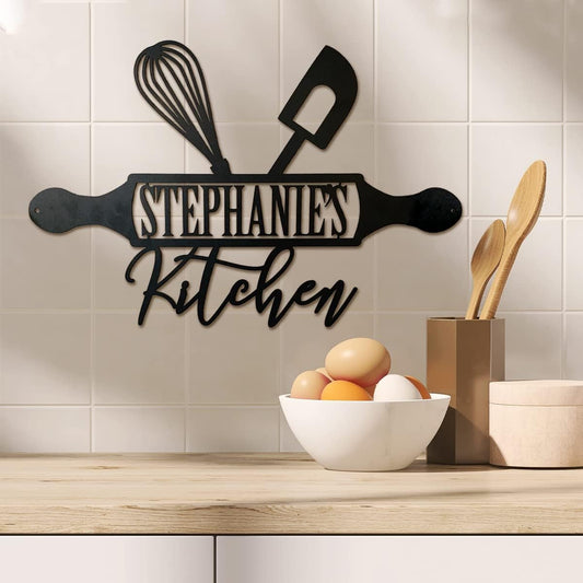 Metal Kitchen Sign - Customized and Personalized Wall Art | Mom's Kitchen | Housewarming Gift
